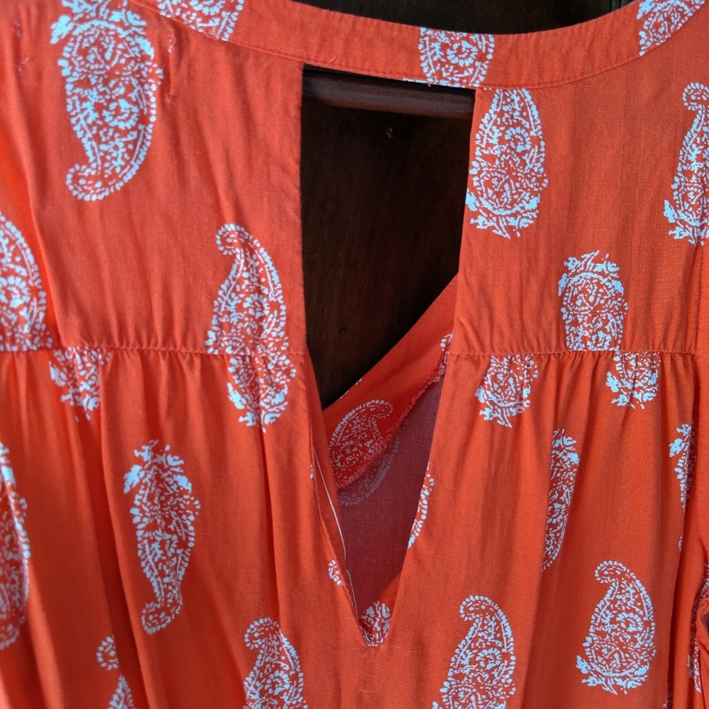 Coral silk dress